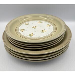 DENBY England Fine Stoneware Pottery VERONA Dinner & Salad 8pc Plate Set